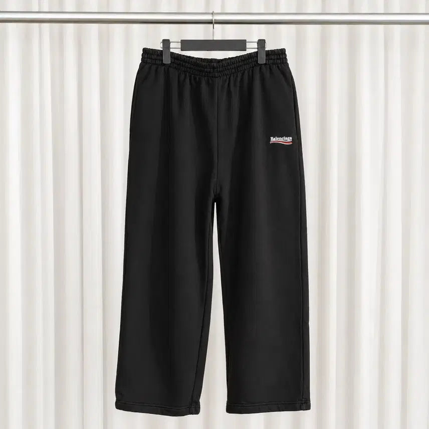[BUNJANG] Balenciaga Wave Logo Embroidered Track Pants Black M / [A] 발렌시아가 웨이브로고 폴리티컬 자수 긴바지 블랙 M