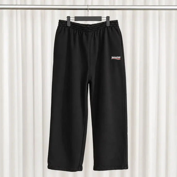 [BUNJANG] Balenciaga Wave Logo Embroidered Track Pants Black M / [A] 발렌시아가 웨이브로고 폴리티컬 자수 긴바지 블랙 M