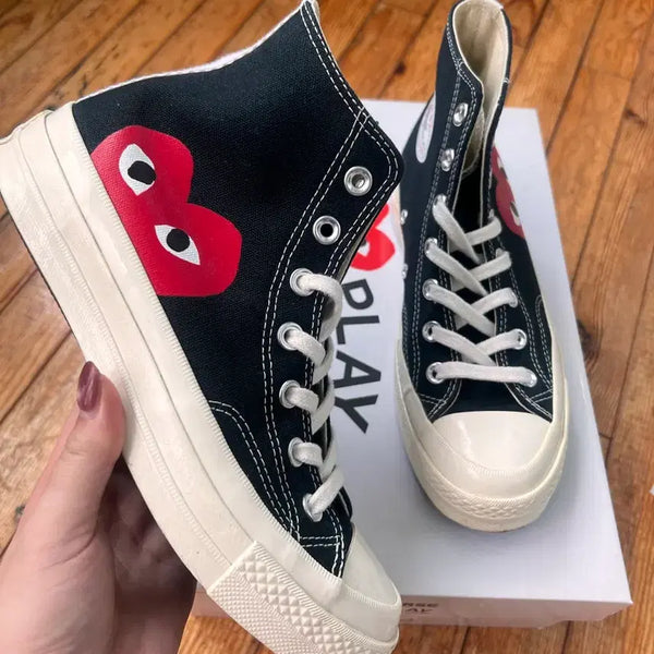 [BUNJANG] Comme des Garçons x Converse High Top Sneakers Black 240mm / 꼼데가르송X캔버스 하이탑 스니커즈 / 240mm
