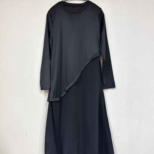 [BUNJANG] Simple Black Long Dress (Size 66-77) / 심플 블랙 원피스 66~77