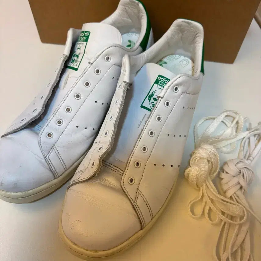 [BUNJANG] Adidas Stan Smith 80s White/Fairway Green Premium Leather Sneakers (Size 290) / [290]아디다스 스탠스미스80s