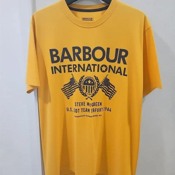 [BUNJANG] Barbour International Steve McQueen T-Shirt Yellow / 바버 인터내셔널 스티브 맥퀸 반팔 티셔츠 옐로우