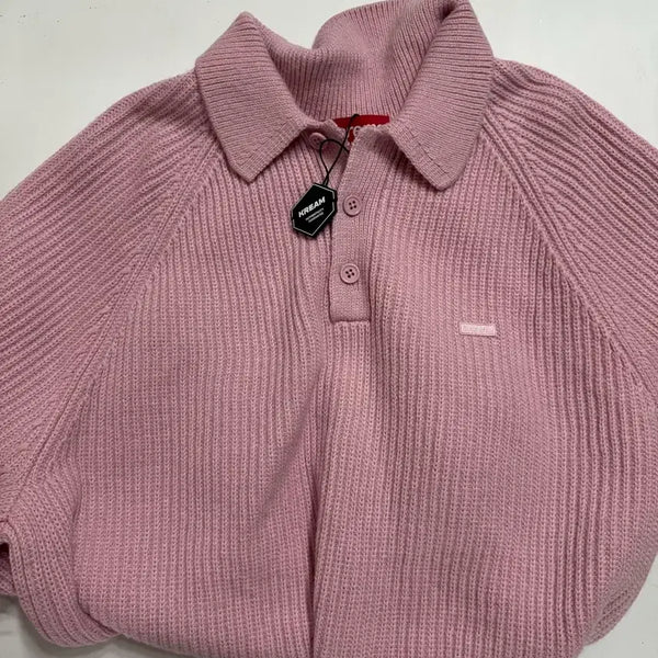 [BUNJANG] Supreme Small Box Polo Knit Pink / 슈프림 스몰박스 폴로 니트 핑크