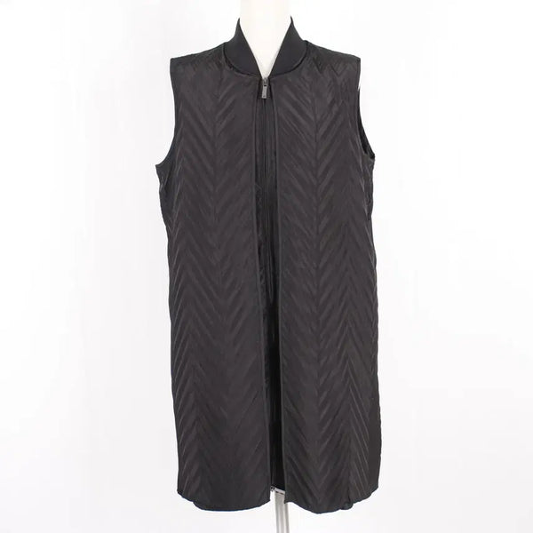 [BUNJANG] Women's Pleated Long Vest Black / 여성 플리츠 주름 롱 조끼