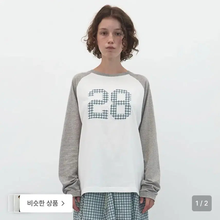 [BUNJANG] Enzo Blues Mix Patch Boxy Long Sleeve White / 엔조블루스 믹스패치 박시 롱 슬리브 긴팔 화이트