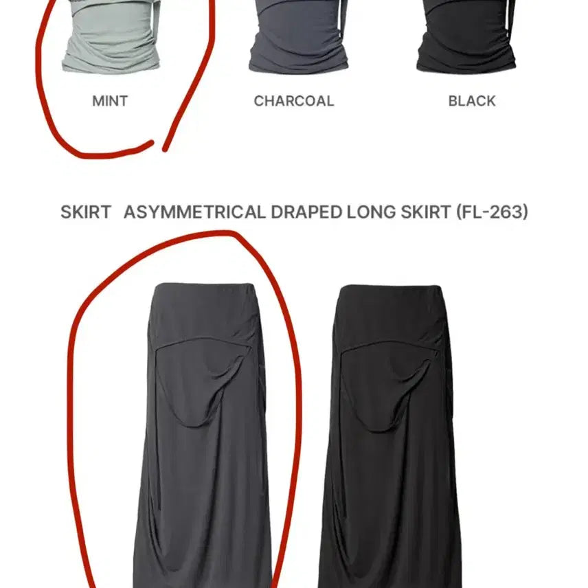 [BUNJANG] Flare-up Bustier + Long Skirt Set (Mint/Dark Grey) / [세트] 플레어업 뷔스티에+롱스커트 (민트/다크그레이)
