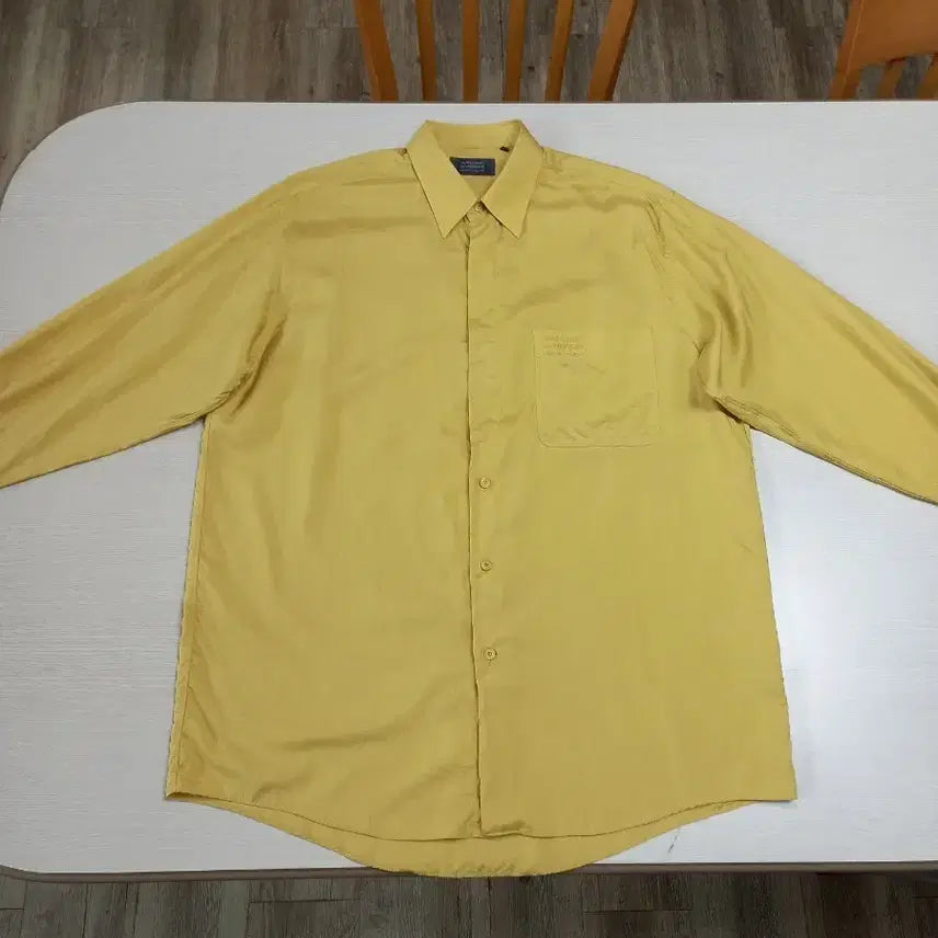[BUNJANG] JEAN-LOUIS SCHERRER Silk Dress Shirt Mustard Yellow / L100-XL105 JEAN-LOUIS 여름용 실크 드레스셔츠 L-640
