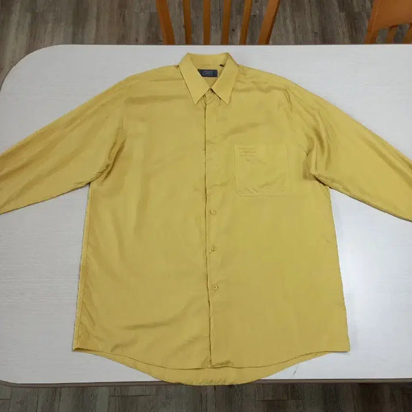 [BUNJANG] JEAN-LOUIS SCHERRER Silk Dress Shirt Mustard Yellow / L100-XL105 JEAN-LOUIS 여름용 실크 드레스셔츠 L-640