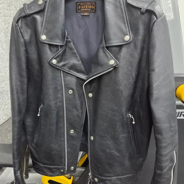 [BUNJANG] Diaphanie Johnny Rider Genuine Leather Jacket L / 디아프바인 죠니 L