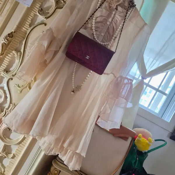 [BUNJANG] Silk Ruffle Mini Dress / 실크원피스      프릴원피스    러플원피스  미니원피스