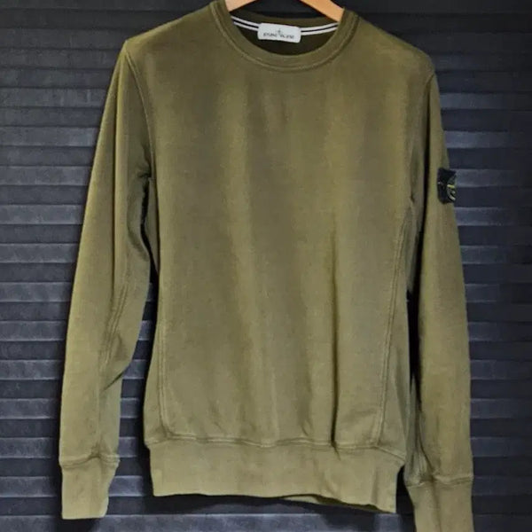 [BUNJANG] Stone Island Crewneck Sweatshirt Olive Khaki / L 스톤아일랜드 맨투맨 올리브 카키 정품