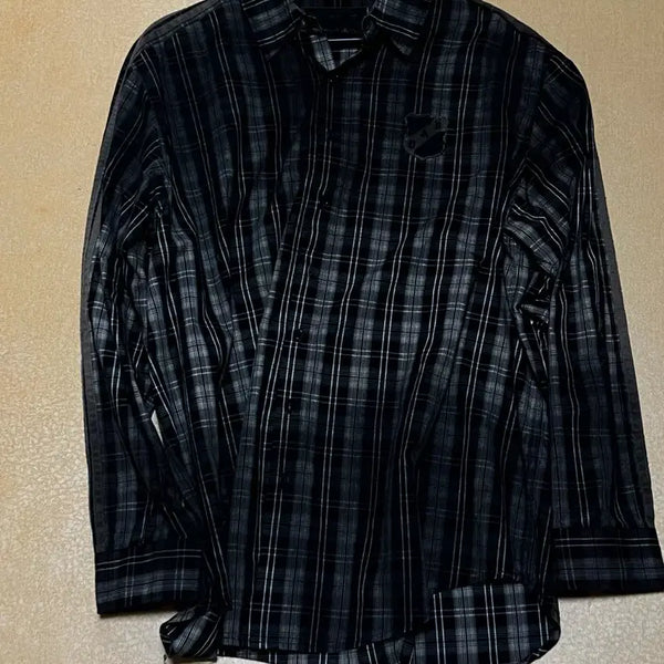 [BUNJANG] Bad Blood Billi Check Shirt Large Fit Black / M)) 배드블러드 빌리 체크 셔츠 라지핏 블랙