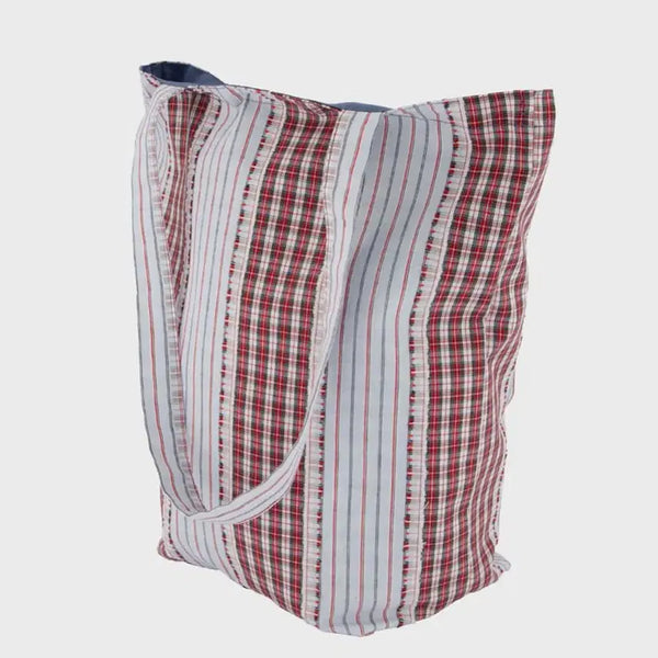 [BUNJANG] Kimura Stripe Patchwork Bag (Red) / 미착용) 키마우라 스트라이프 패치워크 백 (레드)