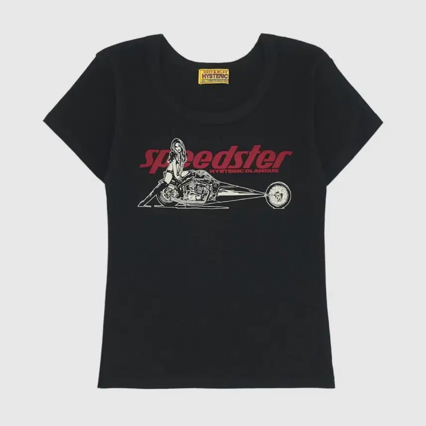 [BUNJANG] Hysteric Glamour Speedster Chibi Short Sleeve T-Shirt Black / 히스테릭 글래머 스피드스터 치비 반팔 블랙 새상품