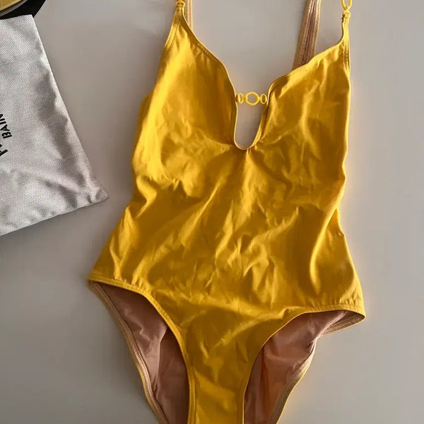 [BUNJANG] Hermès One-Piece Swimsuit Yellow Size 38 New / 에르메스 수영복 38 새상품