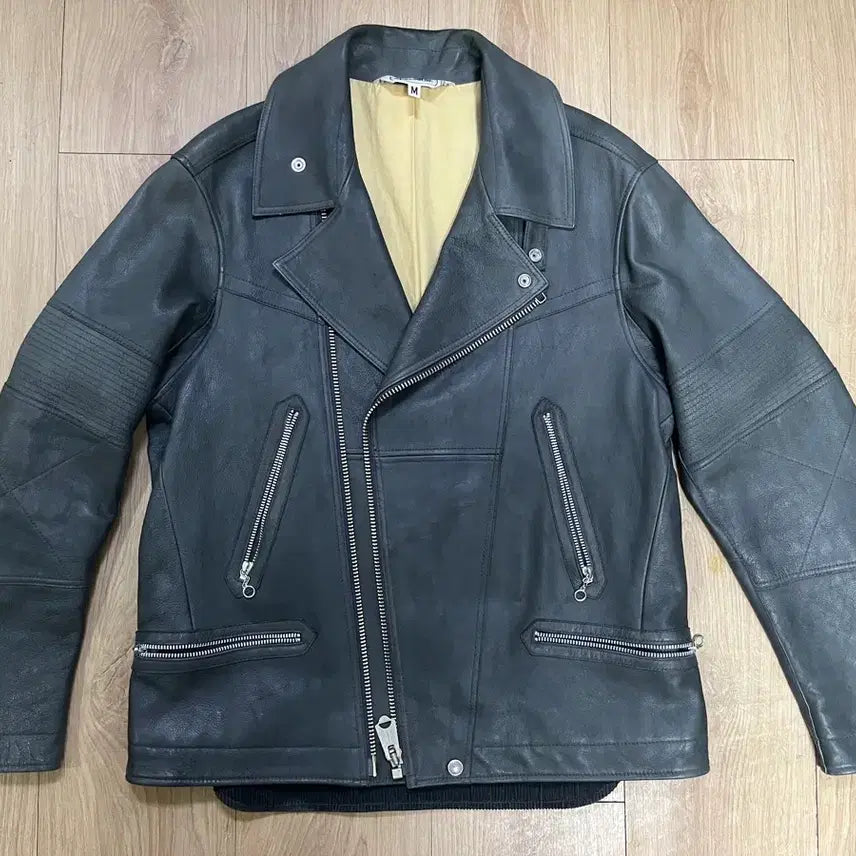 [BUNJANG] Olivied Lab Service Aerobiker Rider Leather Jacket / 올리브드랩서비스 에어로바이커 라이더 가죽 레더 자켓 [m]