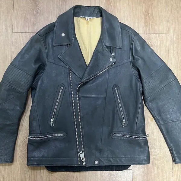 [BUNJANG] Olivied Lab Service Aerobiker Rider Leather Jacket / 올리브드랩서비스 에어로바이커 라이더 가죽 레더 자켓 [m]