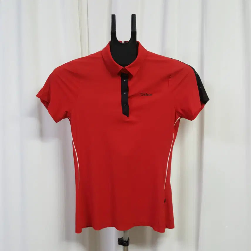 [BUNJANG] Titleist Women's Golf Short Sleeve Polo Shirt Red M / 타이틀리스트 여성 골프 기능성 카라 반팔 티셔츠 레드 M 오일장 0331