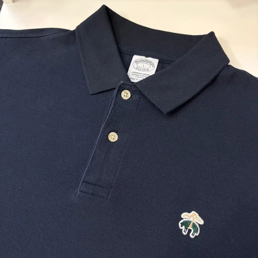 [BUNJANG] Brooks Brothers Short Sleeve Polo Shirt Navy / [L]브룩스 브라더스 반팔 카라티 네이비 100 105