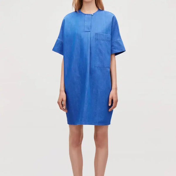 [BUNJANG] COS Blue Denim Short Sleeve Pocket Dress / 코스 COS 블루 데님 포켓 반팔 원피스 L