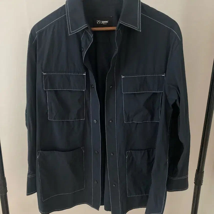 [BUNJANG] ZOOC Navy Crinkled Jacket / zooc 주크 바스락 자켓 네이비 free