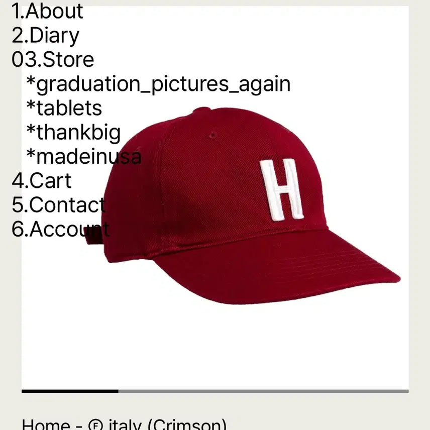 [BUNJANG] Tephstore Italy Crimson Home Hat - L / 이태리초판) 테프스토어 이탈리아 크림슨 Home 모자 L