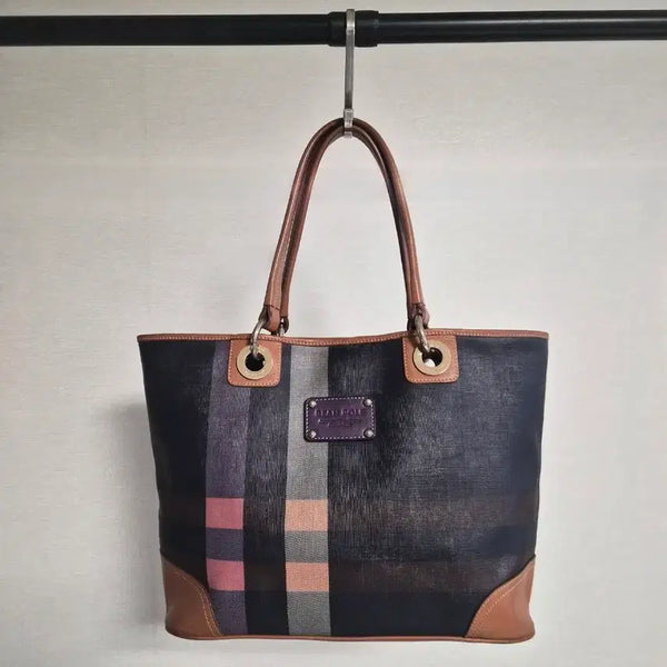 [BUNJANG] Beanpole Check Tote Bag / 빈폴 체크 토트백