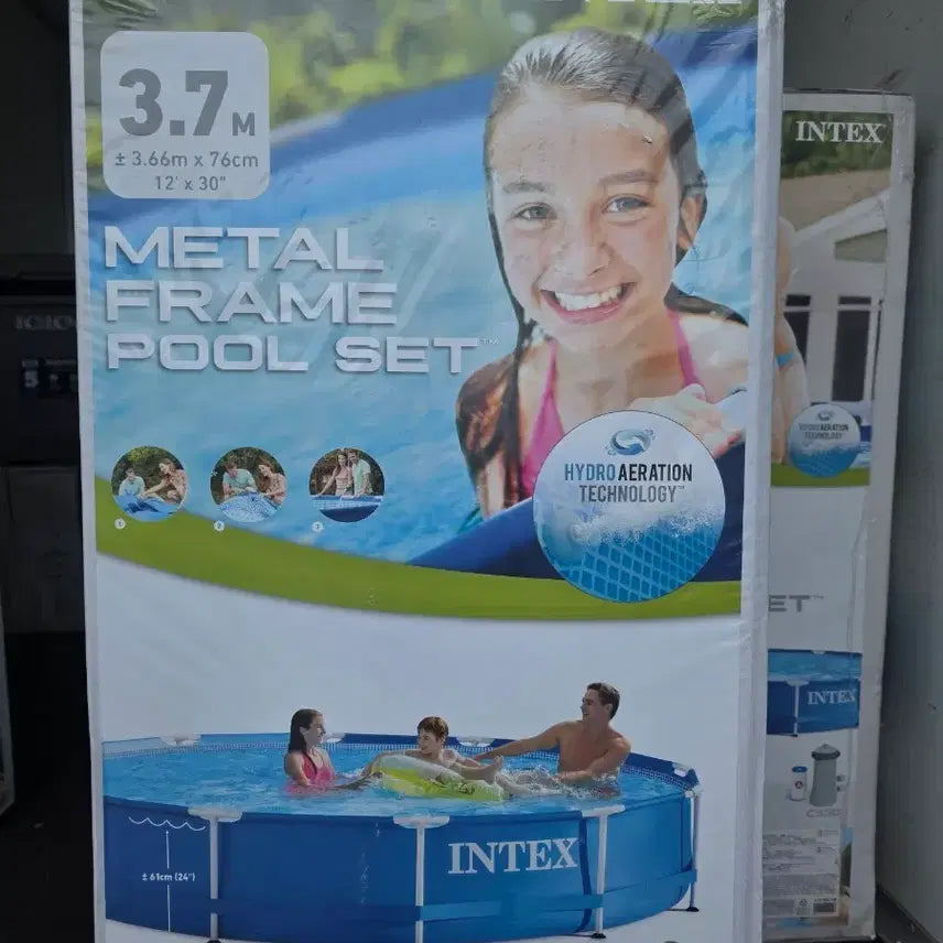 [BUNJANG] Intex Metal Frame Pool Set 366 x 76 cm with Filter Pump / 인텍스 수영장 메탈 프레임 풀셋 366 x 76 cm 정화펌프 포함