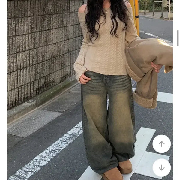 [BUNJANG] Anywhere More Lutz Vintage Washing Denim Wide Pants / 애니원모어 러츠 빈티지 워싱 데님 와이드 팬츠