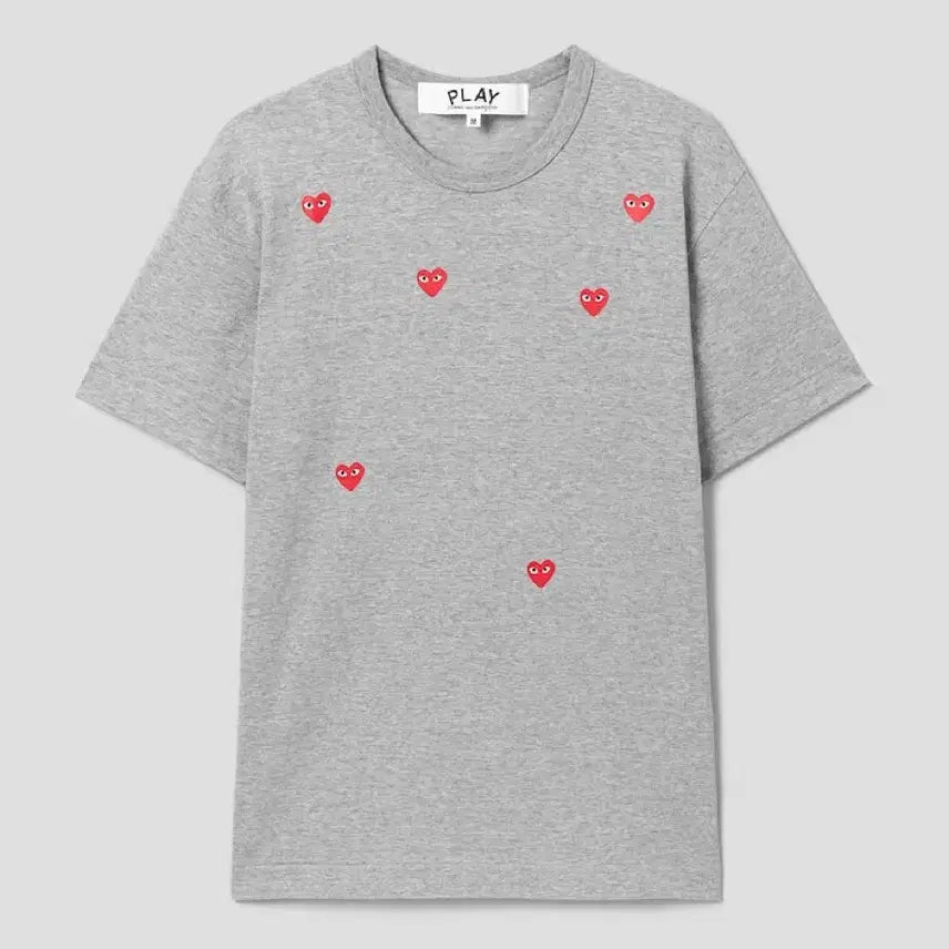 [BUNJANG] Comme des Garçons 6 Heart Short Sleeve T-Shirt Grey / 꼼데가르송 반팔 티셔츠 6 Heart