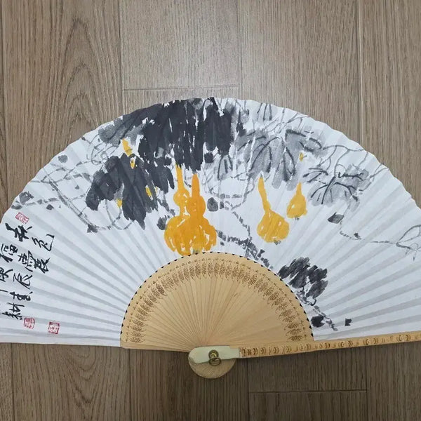[BUNJANG] Byukgyeong Song Gye-il Artist Celadon Hand Fan / 벽경 송계일 작 합죽선 그림
