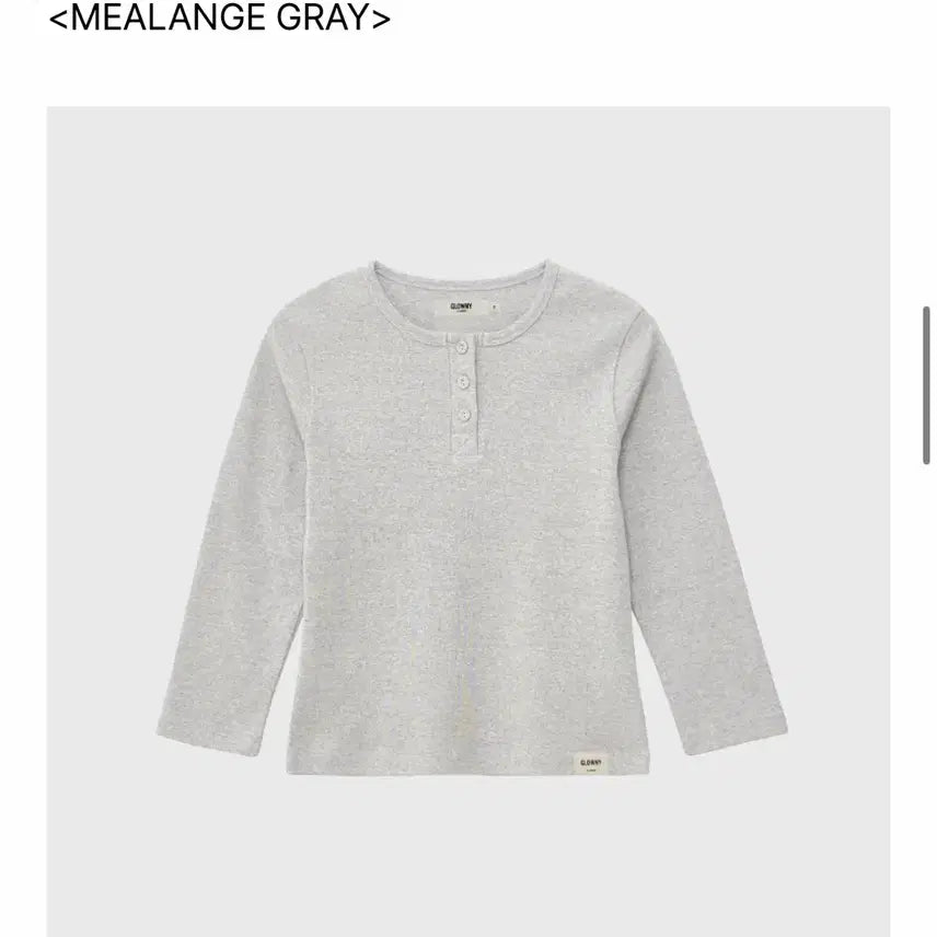 [BUNJANG] Glowny 3/4 Button Fly Tee L Mélange Gray / 글로니 3/4 BUTTON FLY TEE L 멜란지그레이