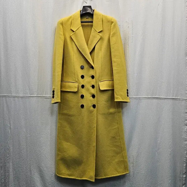 [BUNJANG] Burberry Yellow Cashmere Long Coat / 버버리 옐로우 캐시미어 롱 코트