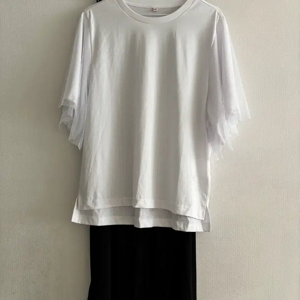 [BUNJANG] Layered T-Shirt and Cubic Pants Set / 댄스복 세트