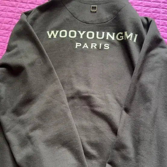 [BUNJANG] Wooyoungmi Paris Logo Hoodie Black / 우영미 파리 후드티 블랙