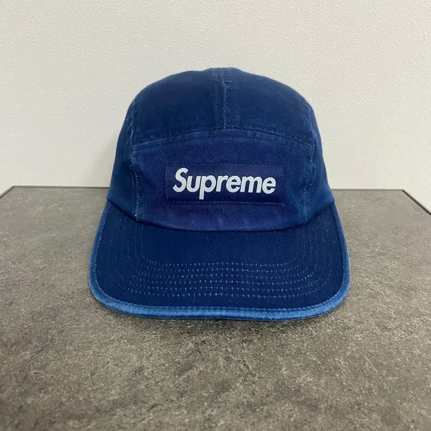 [BUNJANG] Supreme Washed Chino Twill Camp Cap Indigo Navy / (OS) 슈프림 박스로고 캠프캡 모자 25SS 워시드 치노 인디고 네이비