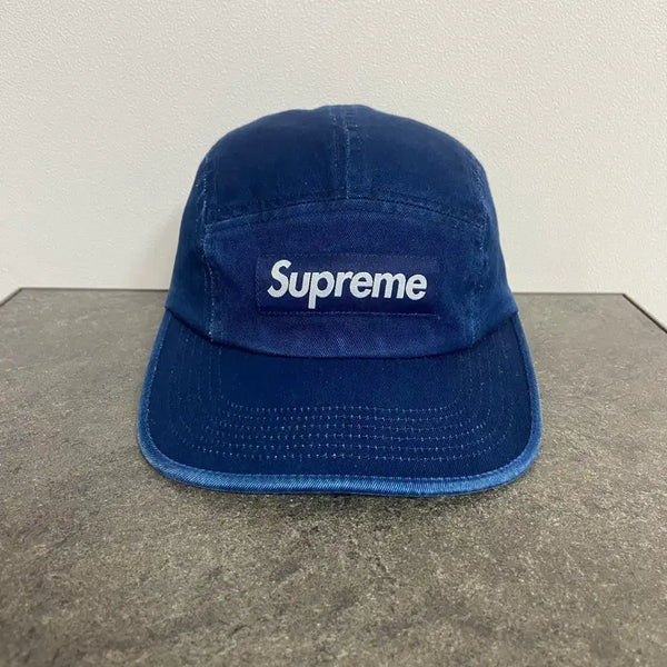 [BUNJANG] Supreme Washed Chino Twill Camp Cap Indigo Navy / (OS) 슈프림 박스로고 캠프캡 모자 25SS 워시드 치노 인디고 네이비