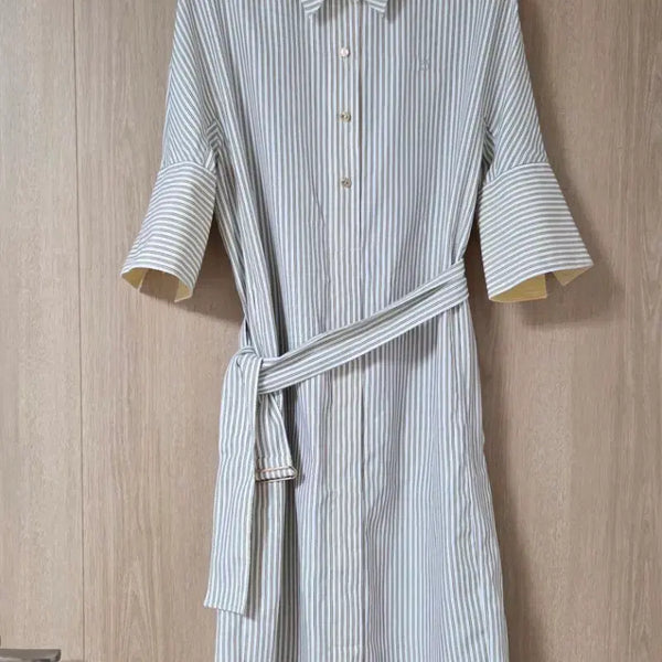 [BUNJANG] DEWL Summer Belted Striped Short-Sleeve Dress / 듀엘 여름 반팔 벨티드 원피스