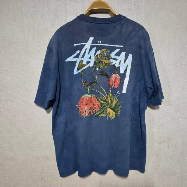[BUNJANG] Stussy Logo Print Short Sleeve T-Shirt Navy XL / 스투시 반팔티 네이비xl