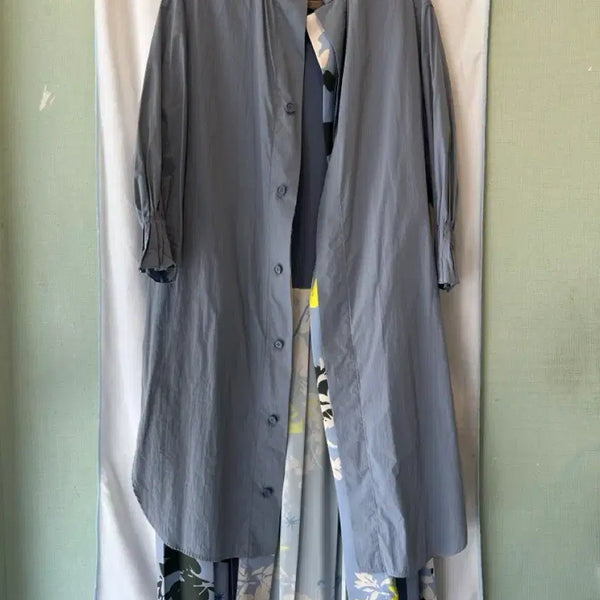 [BUNJANG] LATT BY T Blue Flower Pattern Shirt Dress / free) 한섬) LATT BY T 래트바이티 블루 컬러 셔츠 원피스