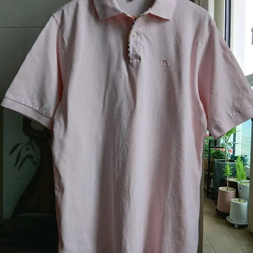 [BUNJANG] Burberry Men's Pink Polo Shirt L (105-110) / 버버리 핑크색 카라티 L(105~110)