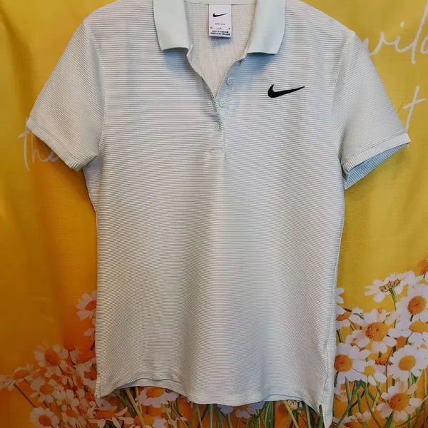 [BUNJANG] Nike 2024 Women's Short Sleeve Polo Shirt - Mint Stripe / M]나이키 2024  반팔 카라티