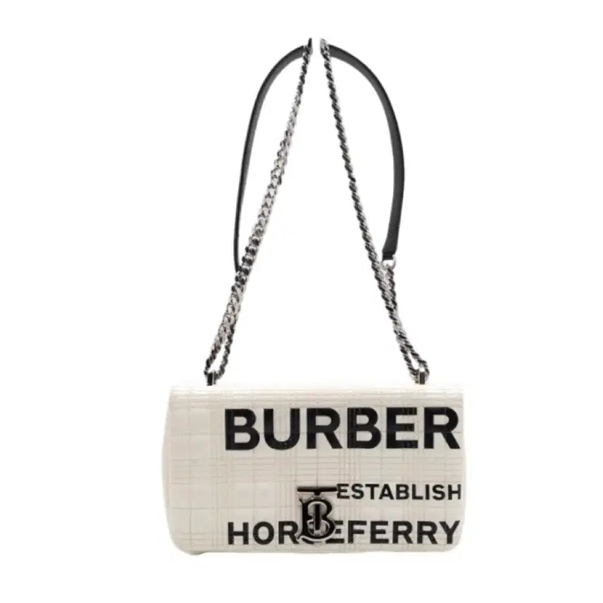 [BUNJANG] Burberry Lola Bag Horseferry White Leather Shoulder Bag / 버버리 롤라백 호스페리 화이트