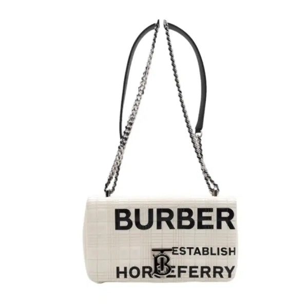 [BUNJANG] Burberry Lola Bag Horseferry White Leather Shoulder Bag / 버버리 롤라백 호스페리 화이트