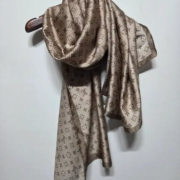 [BUNJANG] Louis Vuitton Monogram Silk Scarf Brown / 루이비통 모노그램 스카프 브라운