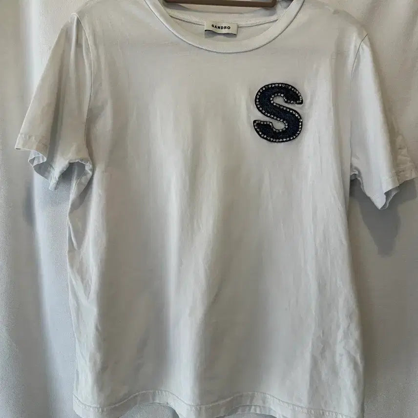 [BUNJANG] Sandro Short Sleeve T-Shirt White / Sandro 산드로 반팔 티셔츠 화이트