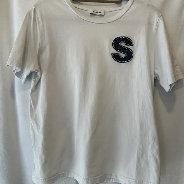 [BUNJANG] Sandro Short Sleeve T-Shirt White / Sandro 산드로 반팔 티셔츠 화이트