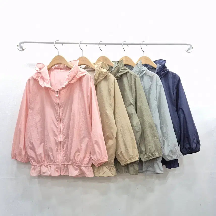 [BUNJANG] Frill Detail 7/10 Sleeve Summer Jumper / 프릴 후드 7부 여름 점퍼