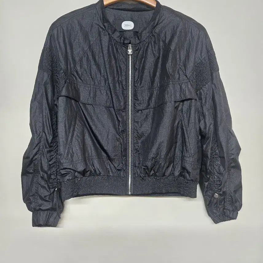 [BUNJANG] DEWL Black Shirring Bomber Jacket 66 / DEWL 블랙 셔링 봄버 자켓 66