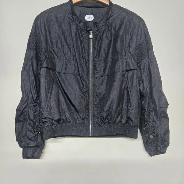 [BUNJANG] DEWL Black Shirring Bomber Jacket 66 / DEWL 블랙 셔링 봄버 자켓 66